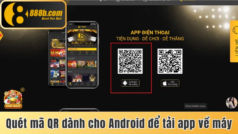 Quét mã QR dành cho Android để tải app về máy